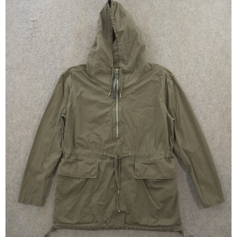 Pretty Green Jacket Womens Large Green Overhead Hooded 1/2 Zip Anorak
